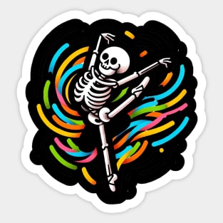 Ballet Dancing Skeleton Sticker